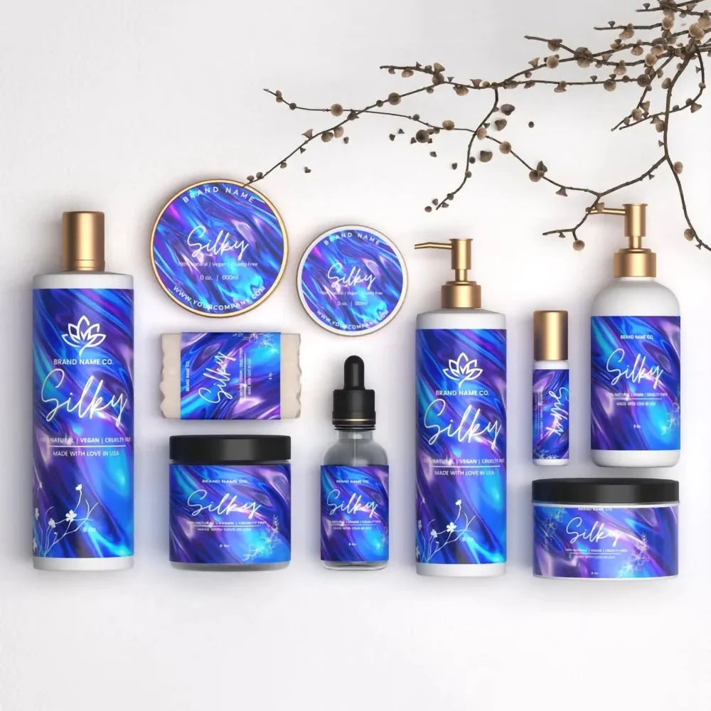 Custom Etiquetas De Embalaje Printed Sticker Cosmetics Sticker Roll Vinyl Adhesive Packaging Labels For Skincare Products