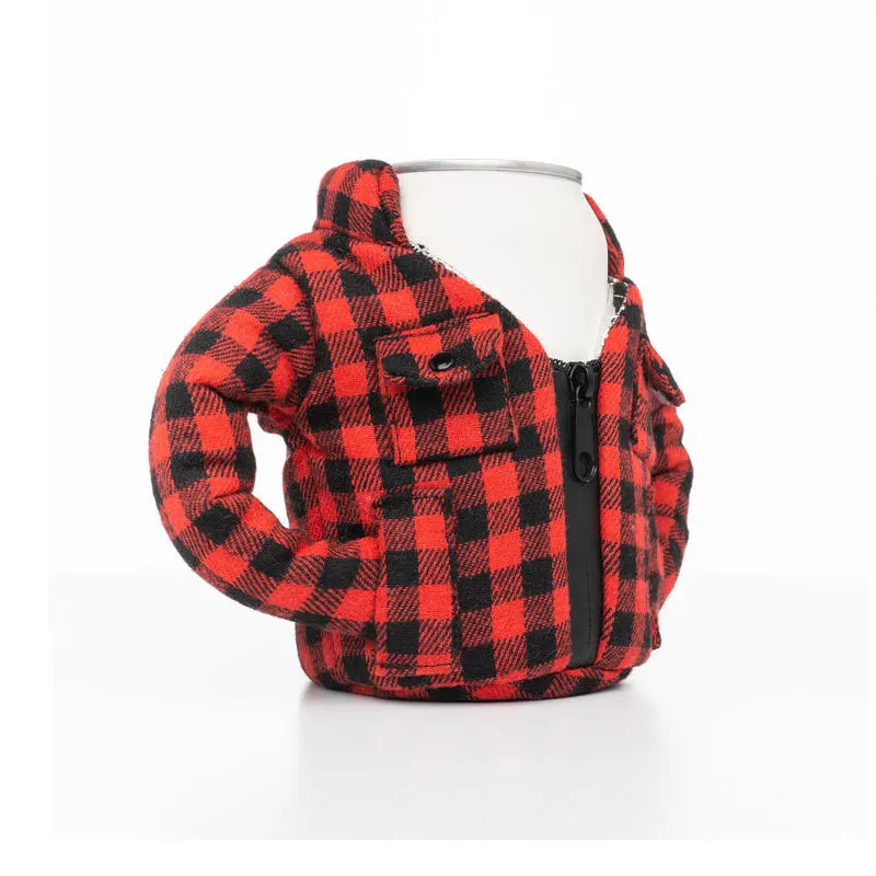 Custom Waterproof Down Life Jacket Shape Insulated Can Koozy Holder Cold Beer Coats Beer jacket With Zipper