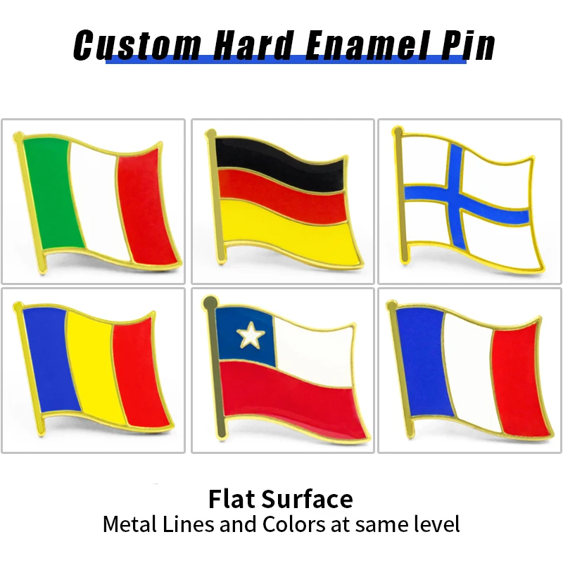 Wholesale Manufacture Customize Angel Brooch Hat Pins Custom Logo Bolivia Blank Metal Enamel Badge Lapel Flag Pin