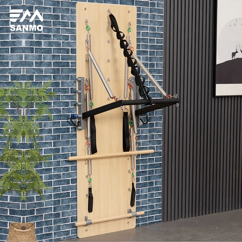 2024 NEW SANMO High Quality Professional Indoor Home Fitness Pilates Wall Mounted Reformer Pilates Springboard For Yoga Training