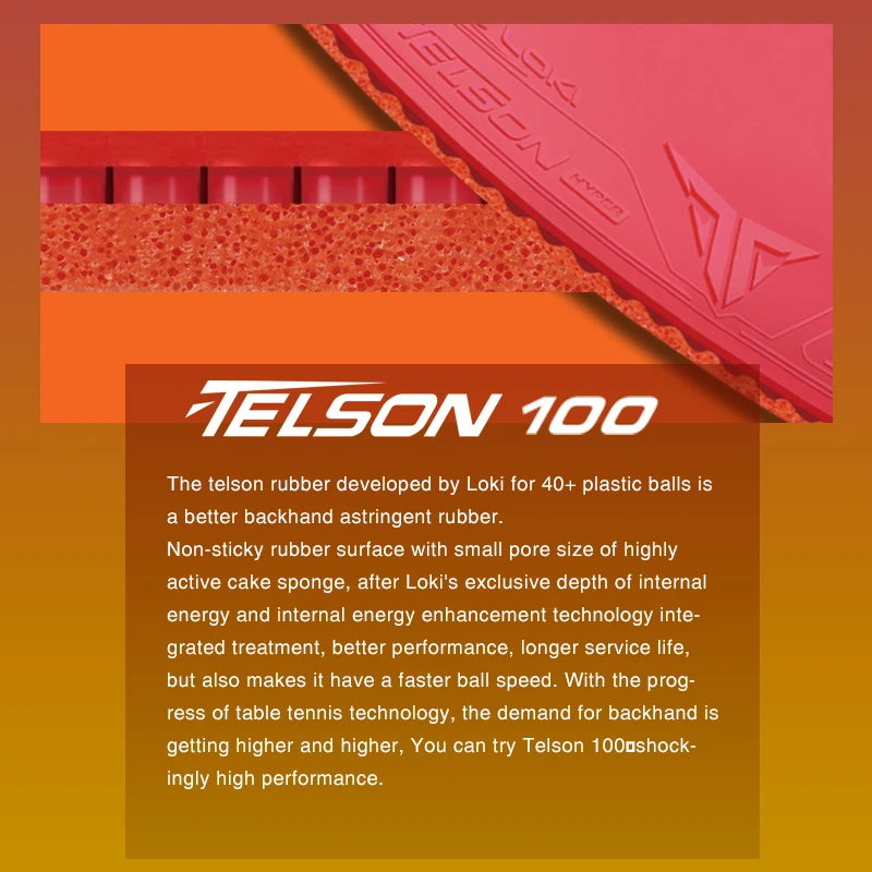 Loki Telson100 новая модернизированная внутренняя технология повышения энергоэффективности для соревнований сертифицирована резиновая ракетка настольного тенниса