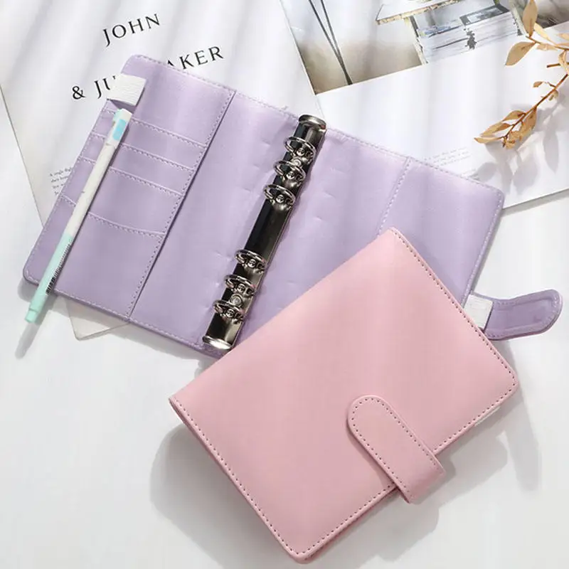 Plastic Cash Envelopes Macaron budget binder a6 A5 a6 budget binder Loose Leaf PU Leather budget binder with cash envelopes