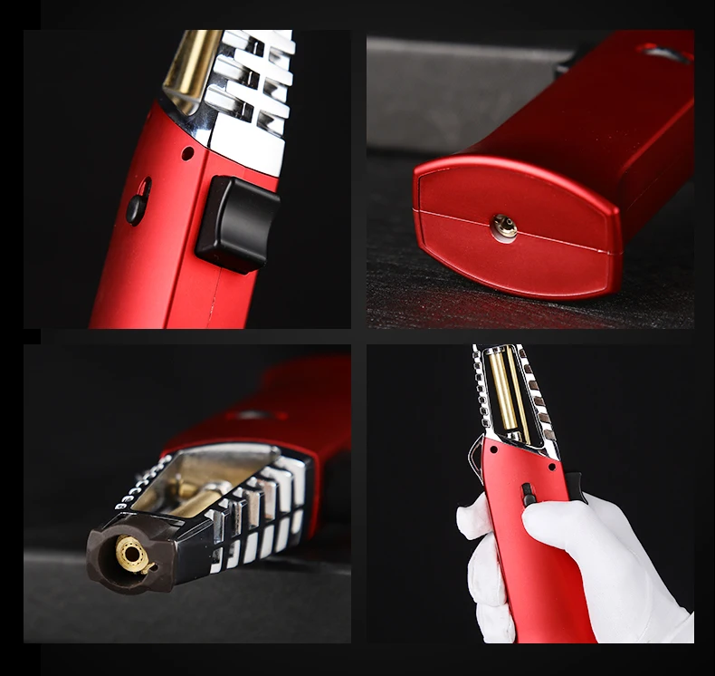 GF-928A good windproof straight flame cooking butane gas torch butane gas lighter for kitchen