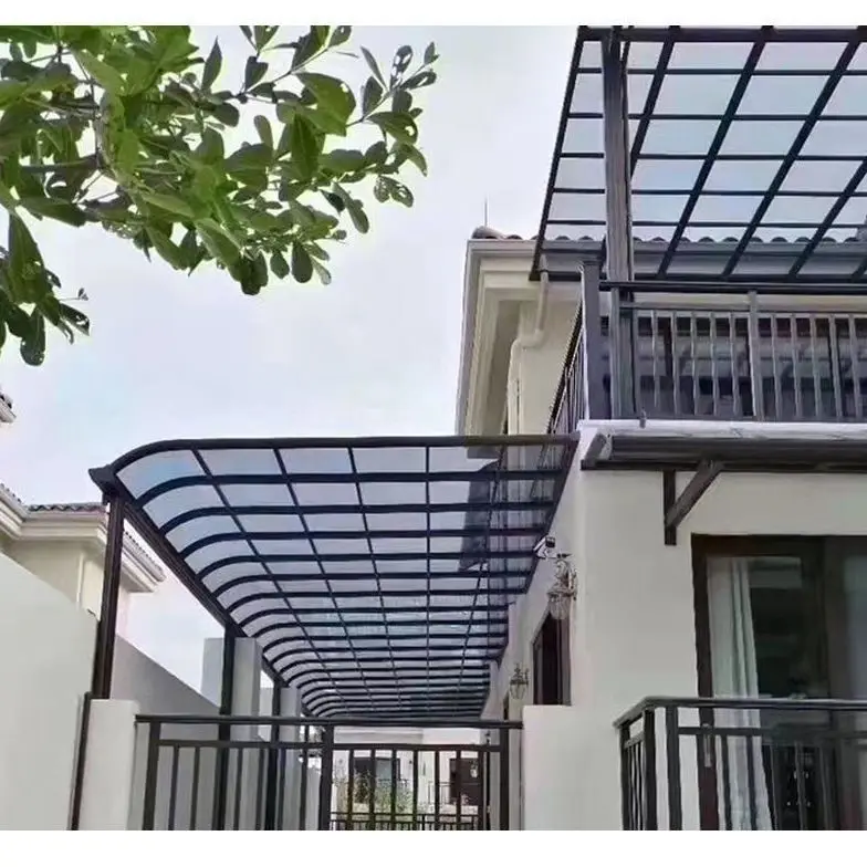 Amas All Season Canopy Powder Coated Polycarbonate Roof Awning Terrace Cover Impact Resistance Patio Cover
