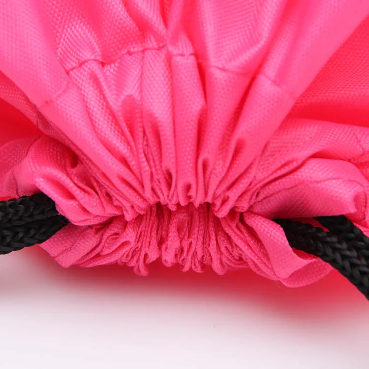Wholesale promotional blank neon polyester drawstring backpack sports cinch bags fitness gym sack