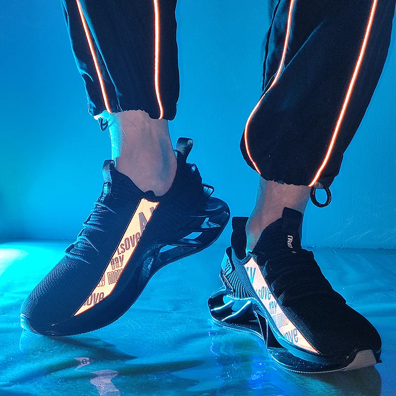 Accept Custom Breathable Running Sneakers Red Rubber Non-Slip Outdoor Casual Walking Shoes Sport Wing