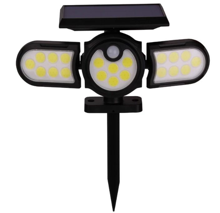 New Design 140LED Solar Rechargeable Wall Lamp Waterproof Lawn Light with Ground Plug for Garden