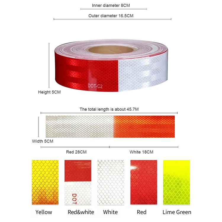 High Intensity Grade Vehicle Conspicuity Marking Tape Custom Printed Reflective Tape For Traffic Safety