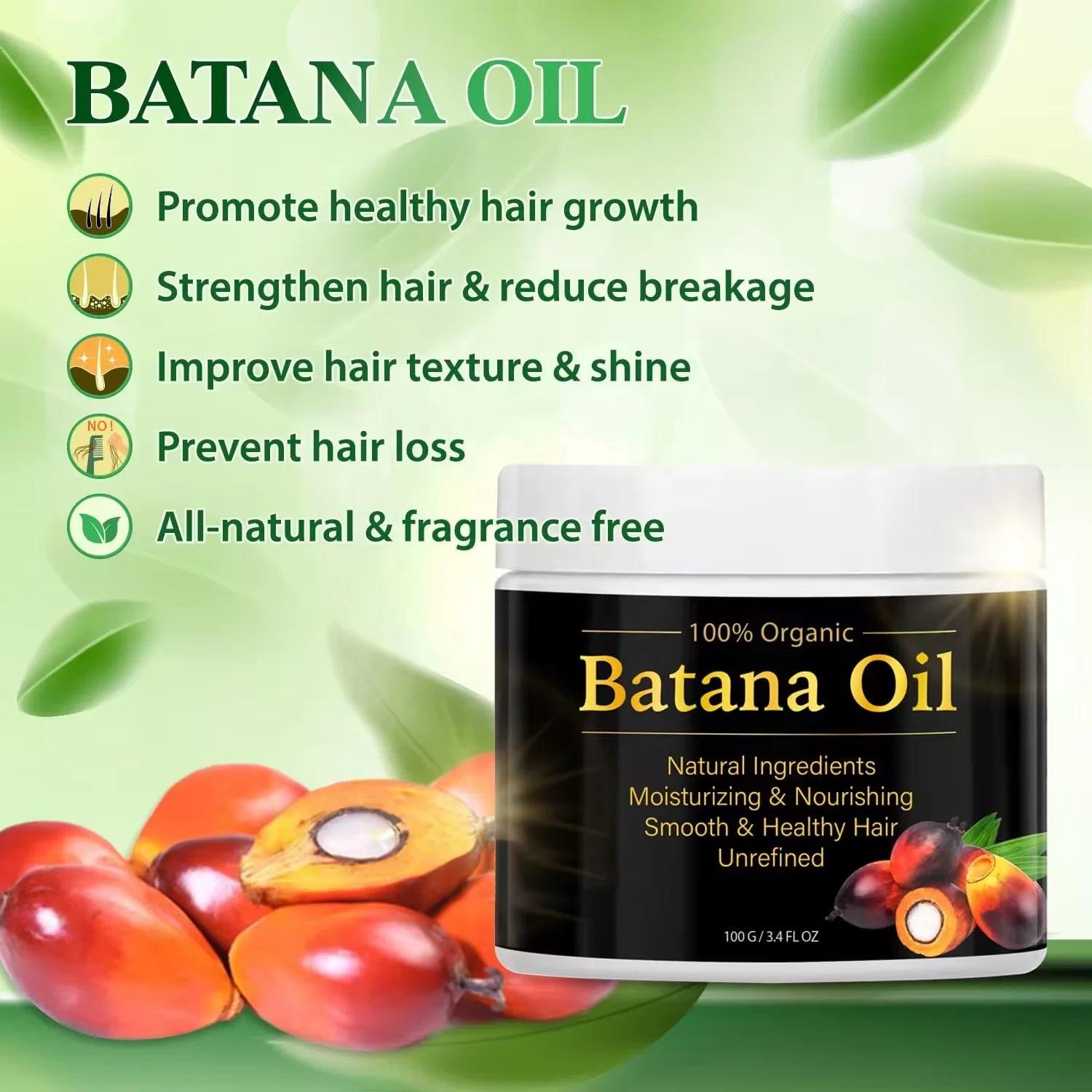 Tik Tok Raw Batana Oil for Hair Growth: 100% Pure -  Batana Oil from Honduras Unrefined Hair  for Men & Women 4.2 OZ