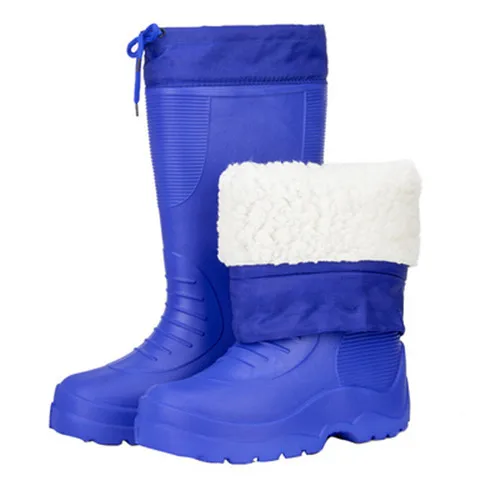Rain boots men EVA lightweight cotton anti-slip EVA Foam boots waterproof white long rain snow boots man woman