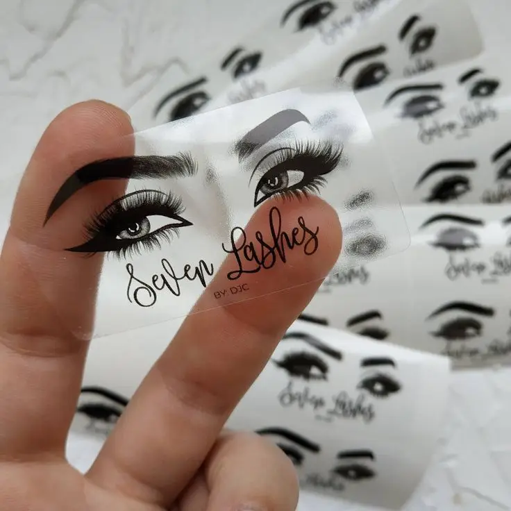 Custom Personalized Printed  Waterproof Security Seal Label Eyelash Extension Private Clear Label Foil Label Sticker
