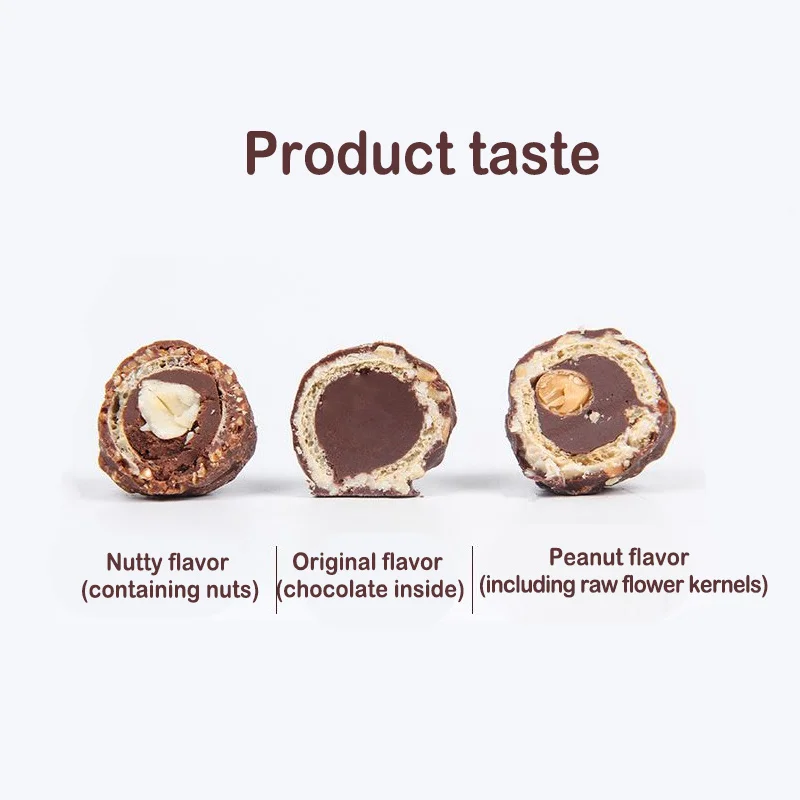factory wholesale bulk gold spherical Crushed peanuts chocolate nuts chocolate candy chocolate candy crispy