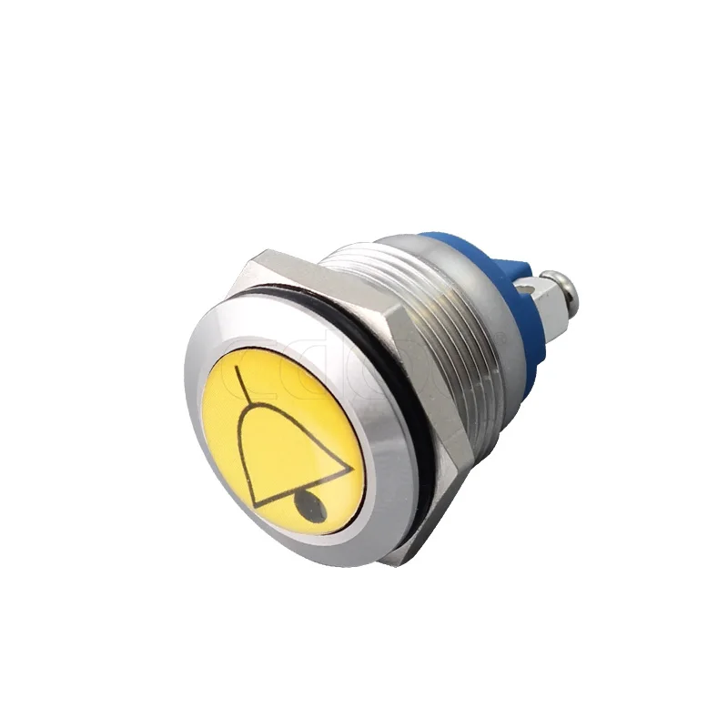 CDOE Brand Custom doorbell logo 19mm metal reset type pushbutton normally open switches