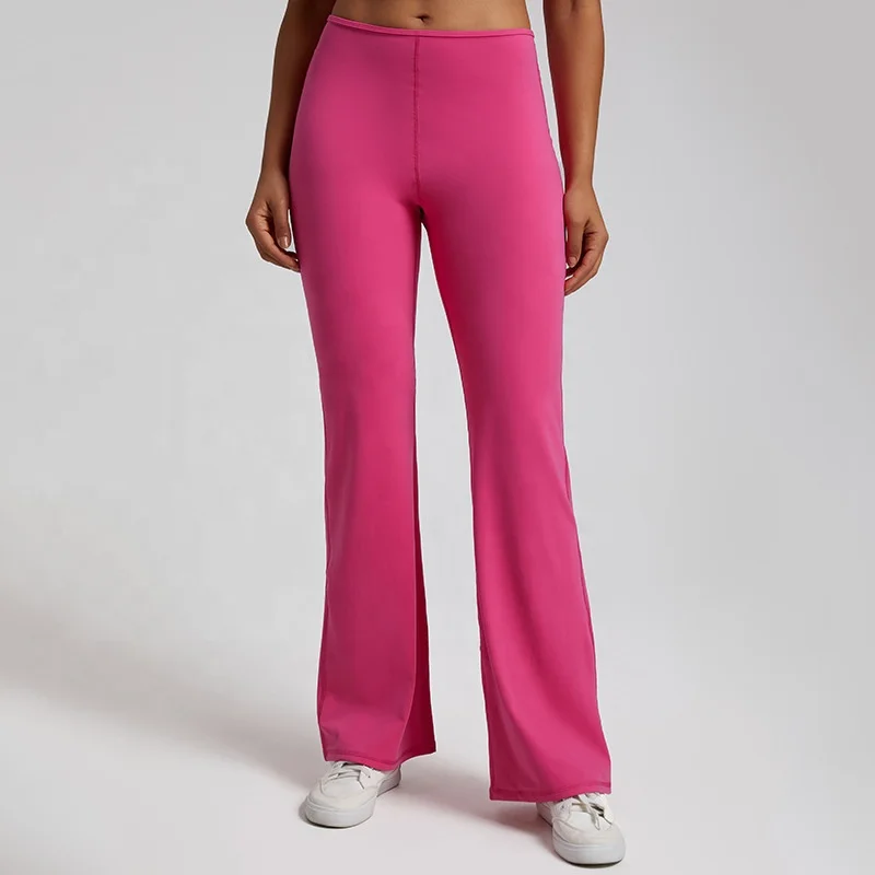 Women Stylish Soft Stretchy Lightweight Neon Color Quick Dry Flare Pants