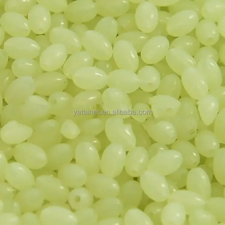 Yatai Green Plastic Glow in the Dark Round Oval Shape Luminous Fishing Beads