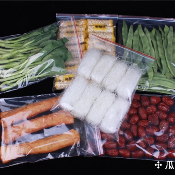 Custom Zip lock  plastic bags Clear Self sealing bags for Food storage Freezer Bags self-adhesive labels