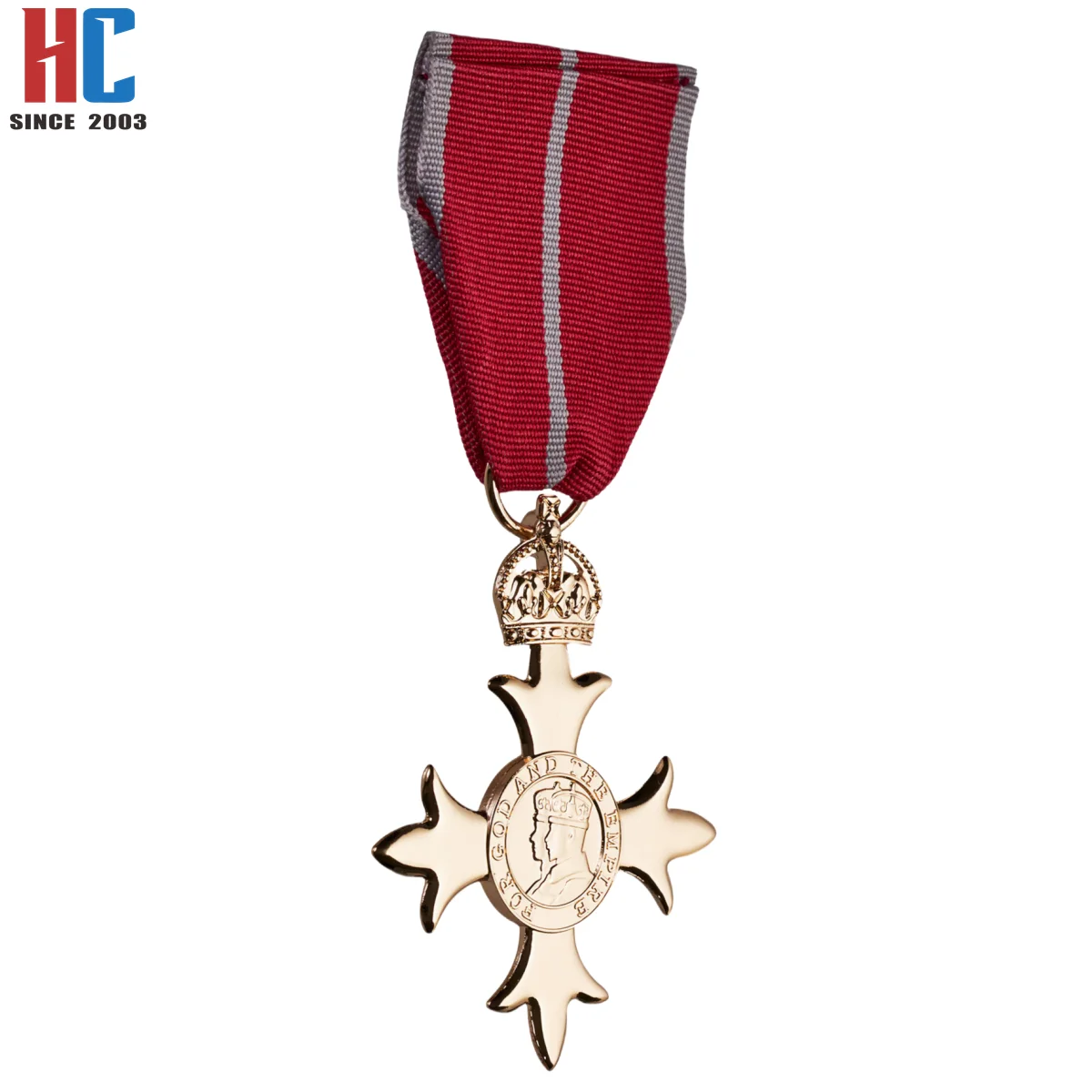 Металлический значок с лентой на 20 лет