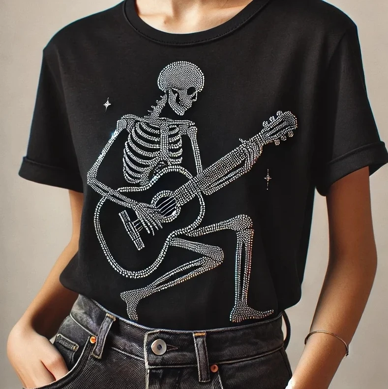 China manufacturer guitar patterns rhinestone transfer custom rhinestone custom transfer