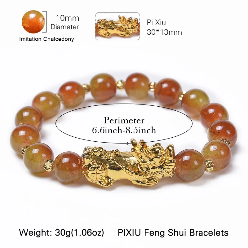 SC 2024 New Colorful Strech Simulated Jade Beaded Bracelets Feng Shui Wealth Glass Bead Gold Plated Pixiu Bracelet For Women