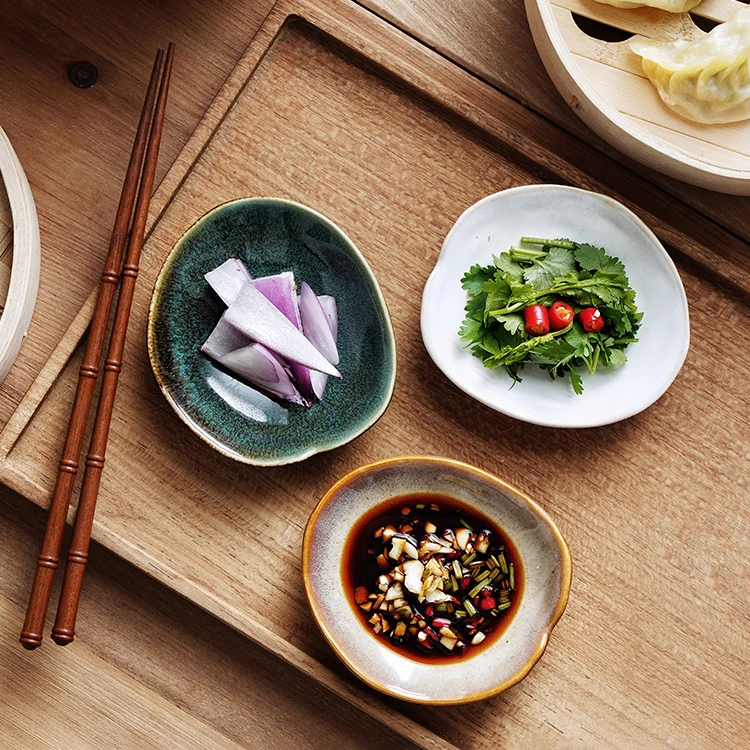 Rustic Ceramic Dipping Bowl Set Multi Color Dip Bowls Porcelain Small Handle Bowls For Sauce Dipping Condiment Side Dishes