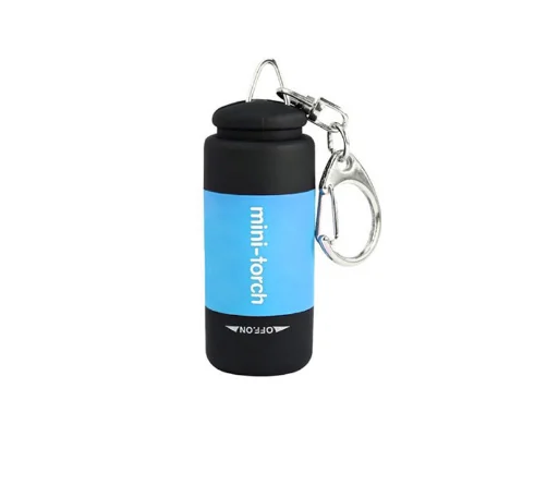 Mini flashlight USB charging LED outdoor small key ring lamp convenient plastic flashlight