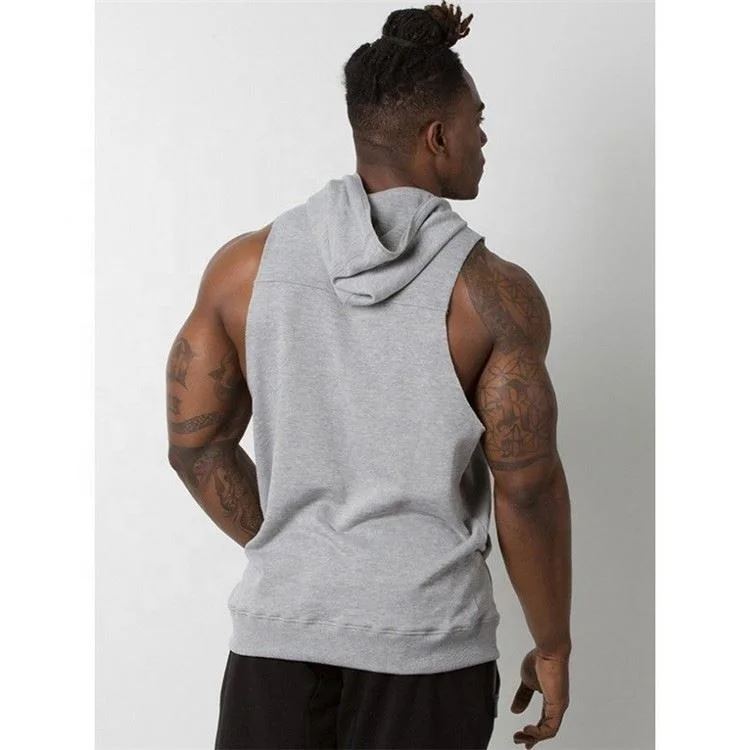2020 Apparels Quick Dry Sports Multi Colour Wholesale Clothing High Elastic Men Sleeveless Hooded T-Shirts