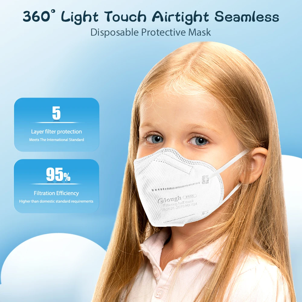 2021 fashion kids organic cloth face mask eco friendly 5 pack 4 layer disposable face mask