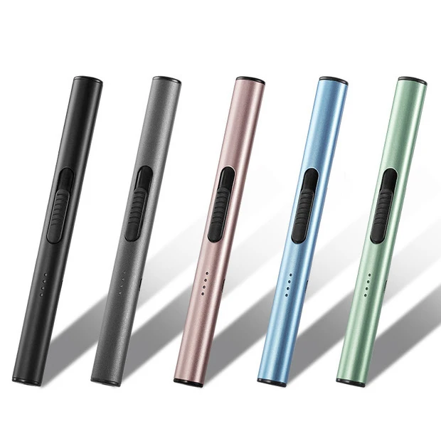 Electric Lighter Windproof Candy Color Kitchen Outdoor Aromatherapy Candle Lighter with Custom Printing