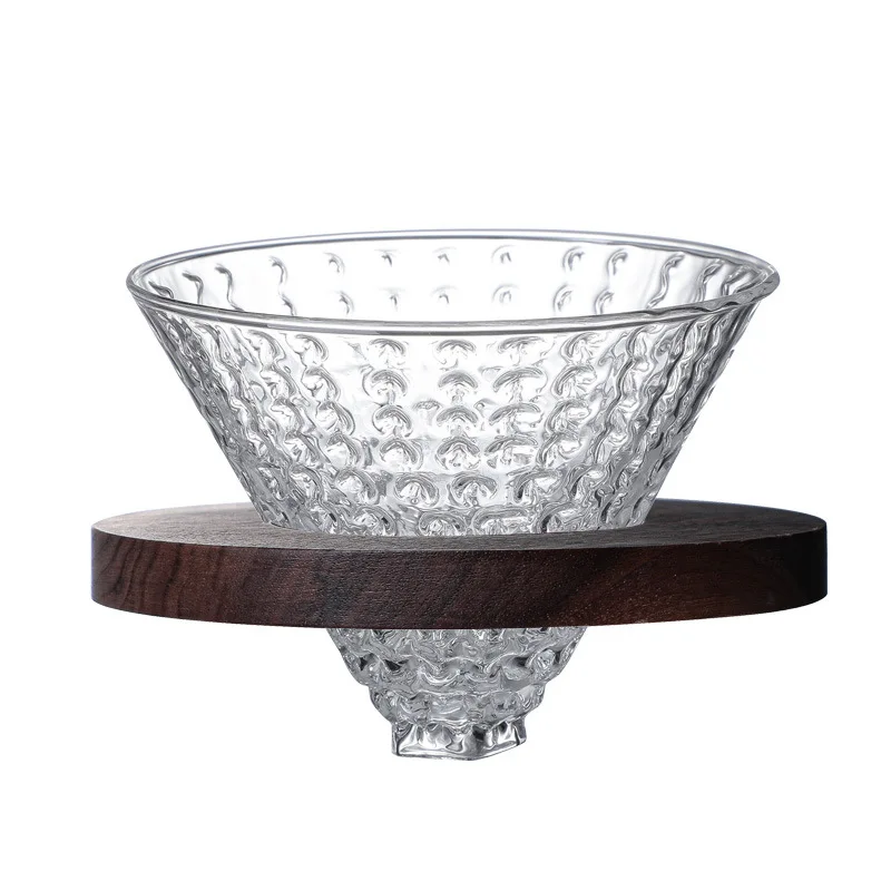 Индивидуальный креативный цветной стеклянный держатель для кофейного конуса с деревянным держателем Бумажного Фильтра или капельницы кофе