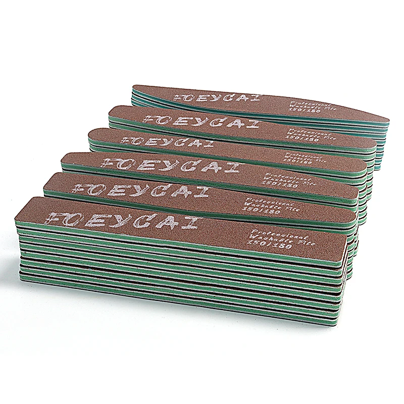 Manicure natural korea washable sandpaper brown high quality 150/180 grit custom square nail file