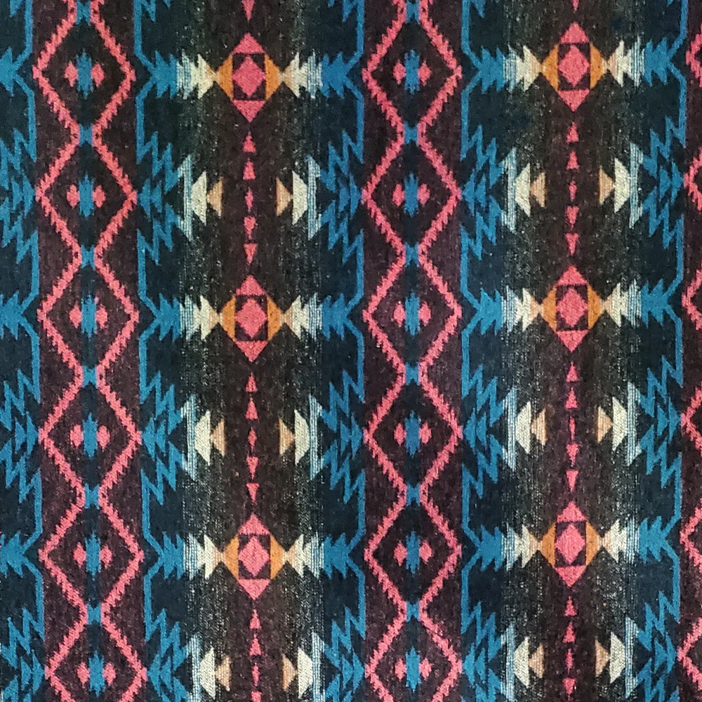 Factory Direct 2022 Wool Fabric Amazon Bohemian Geometric Aztec Design Navajo Pattern Wool Polyester Fabric for Coat Shawl