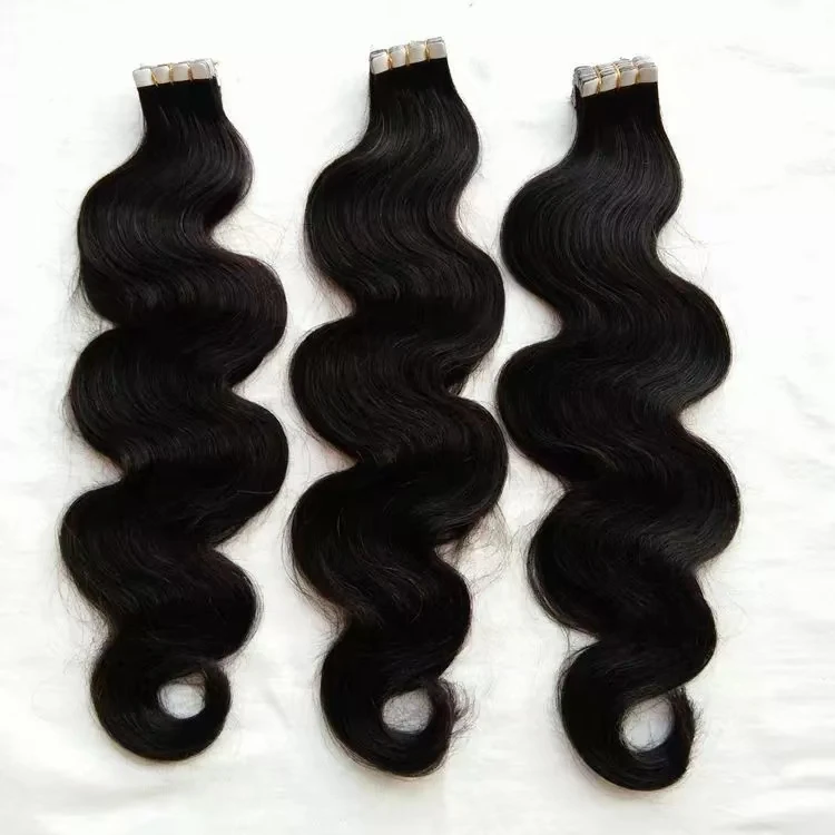 natural black  curly  Tape in Human Hair Extensions ,30 inch  wave  yaki Invisible  remy Human Hair extension