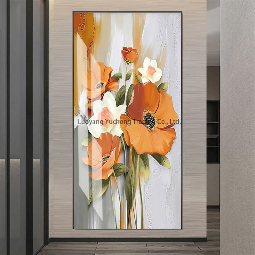 60*120cm Modern style abstract flower tableau mural home decorations wall painting crystal porcelain art painting