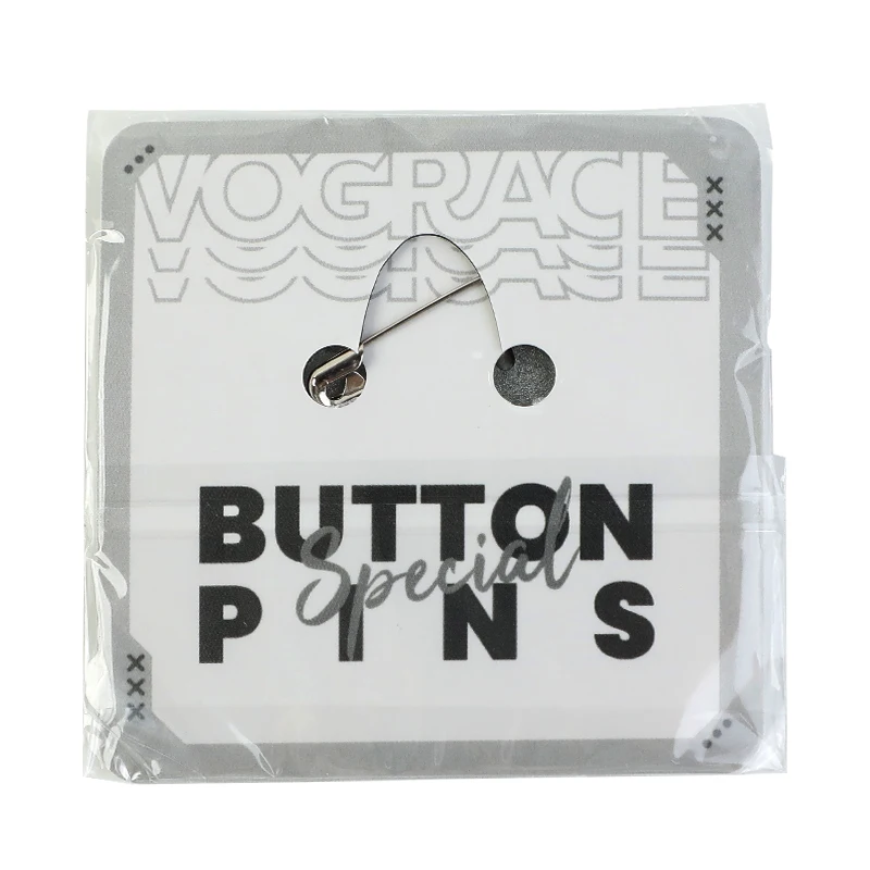 Vograce Manufacturer Metal Badges Custom Round Glitter Holographic Button Pins