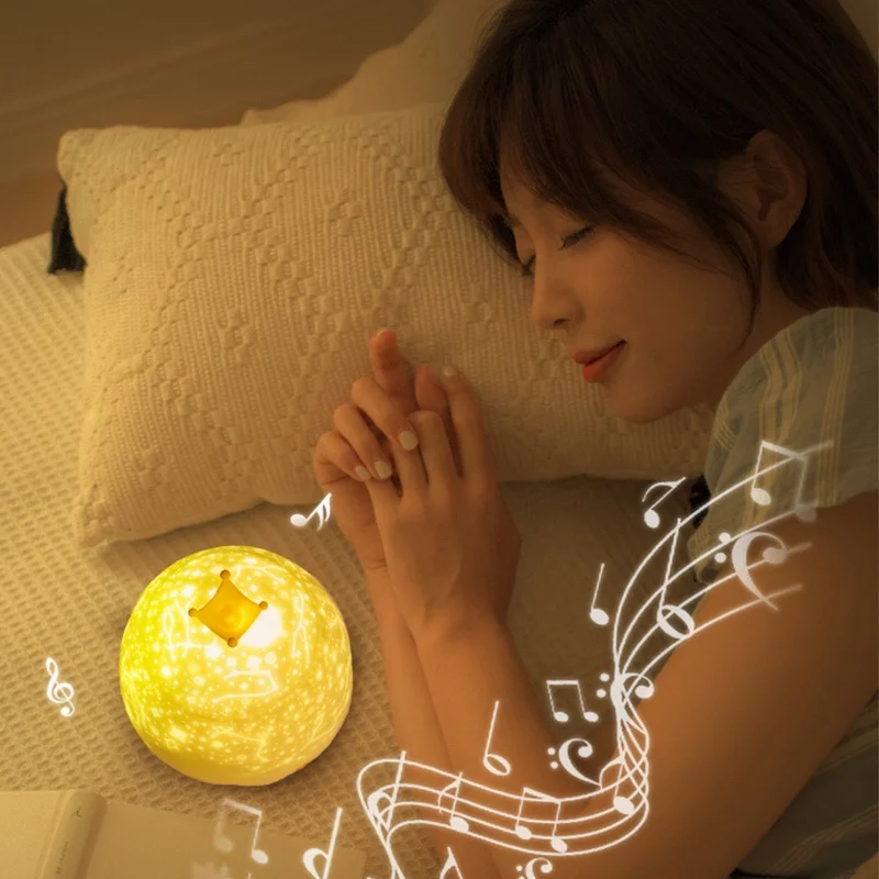 Colorlife Bluelight Hot Sales Music Remote Control Crown Duck Star Projector Night Light with Six Films