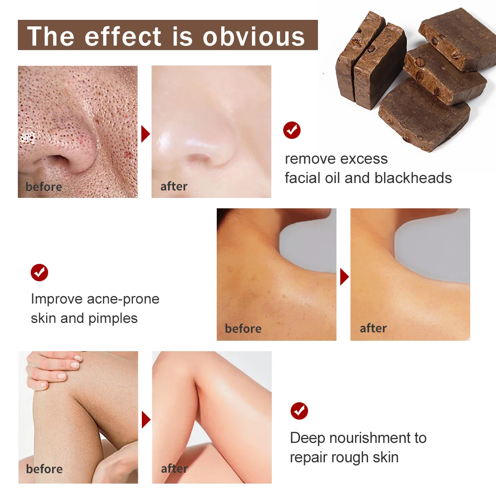 Wholesale Custom Logo Natural Cocoa face bar soap coffee Bean Black Soap Exfoliating Handmade Soap