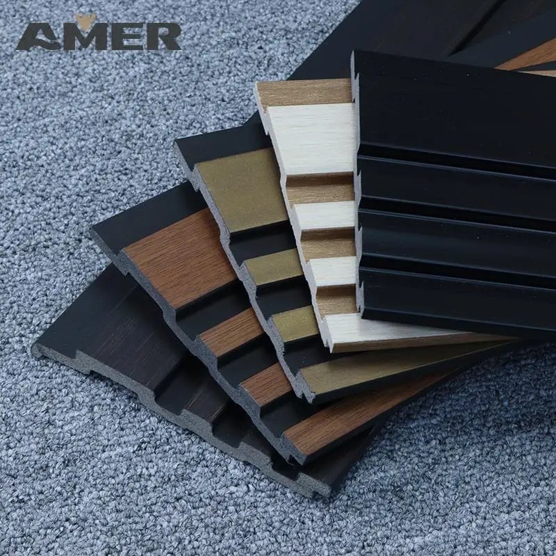 Rongke factory OEM decorative plastic outdoor interior fluted slat ps wall decor panels boards sheets