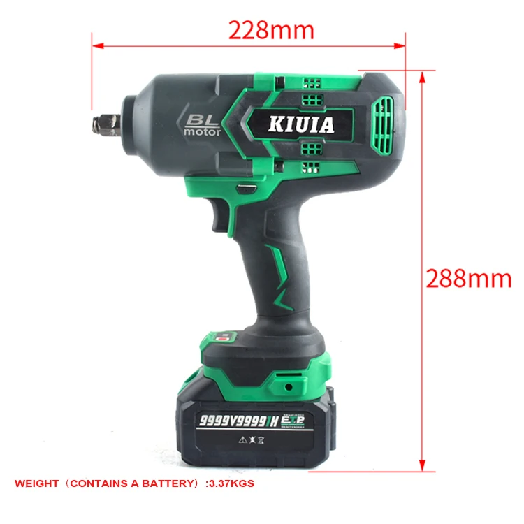 Factory Price 4.0Ah Battery Capacity 21V 1300N.M Torque Brushless Electric Impact Wrench 1/2