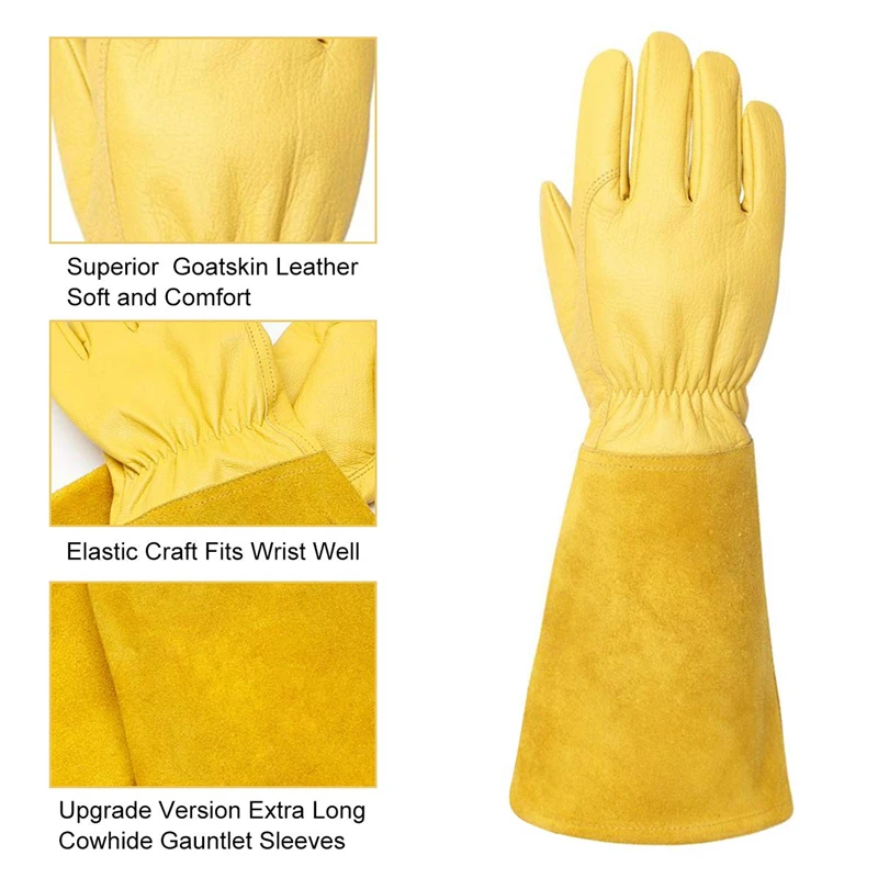 
welding gloves leather Puncture Resistant safety welding work glove long leather gloves for Forearm Protection 