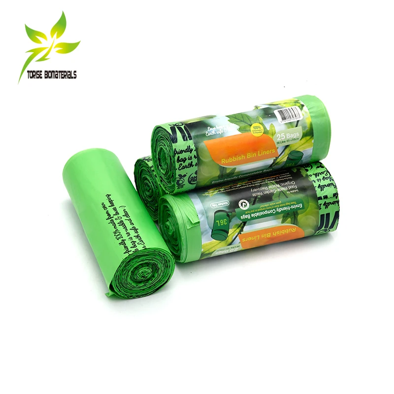 Manufacture custom biodegradable plastic compostable Garbage Bags Disposable trash garbage bags eco friendly