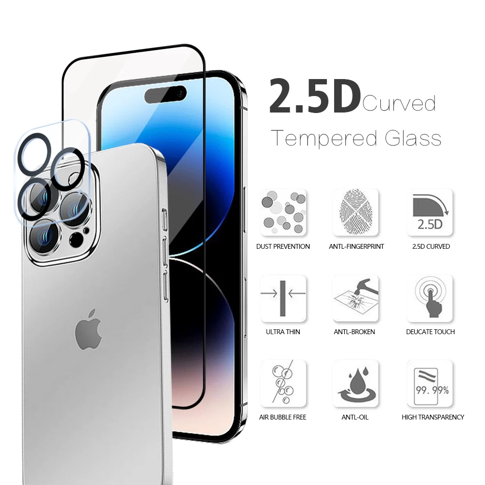 2023 design frosted incassable ESD tempered glass screen protector For iPhone 14 13 12 Pro Mini Max plus lens glass protector
