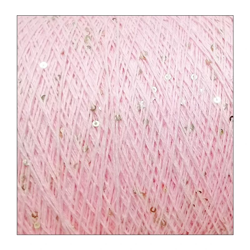 China Factory Wholesale Weaving hand knitting combed cotton colored transparent fancy bead yarn for DIY