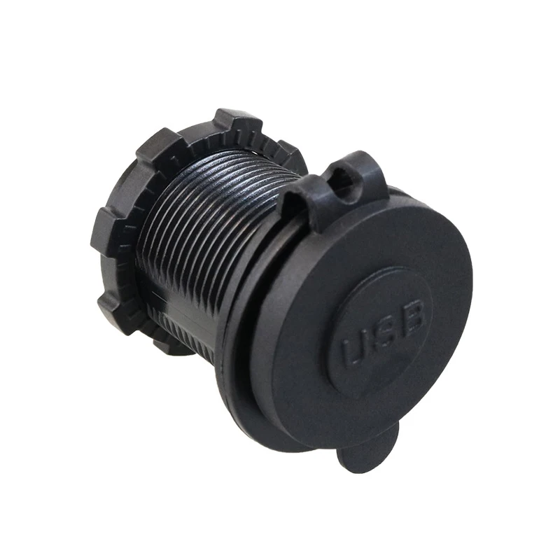 DC USB round socket 5V 4.8a dual usb charging socket with blue led  ip66 car usb socket