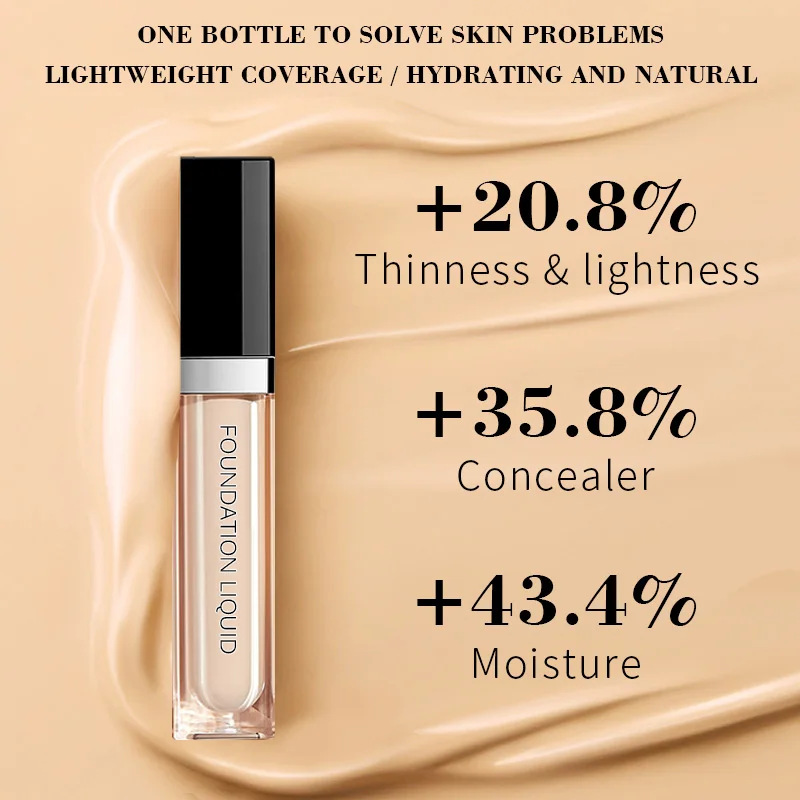 Natural Cosmetics Manufacturers Custom OEM Long Lasting Waterproof Natural Concealer Face Private Label Liquid Foundation