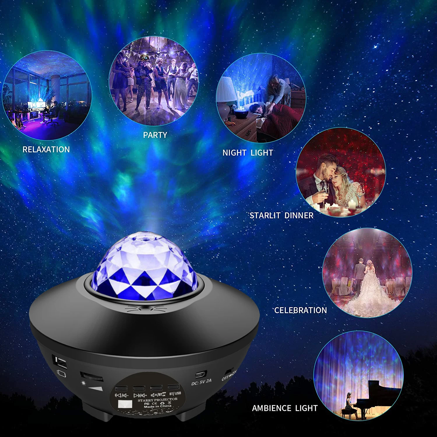 Night club Laser  projector lamp star sky projector led star gazing lamp