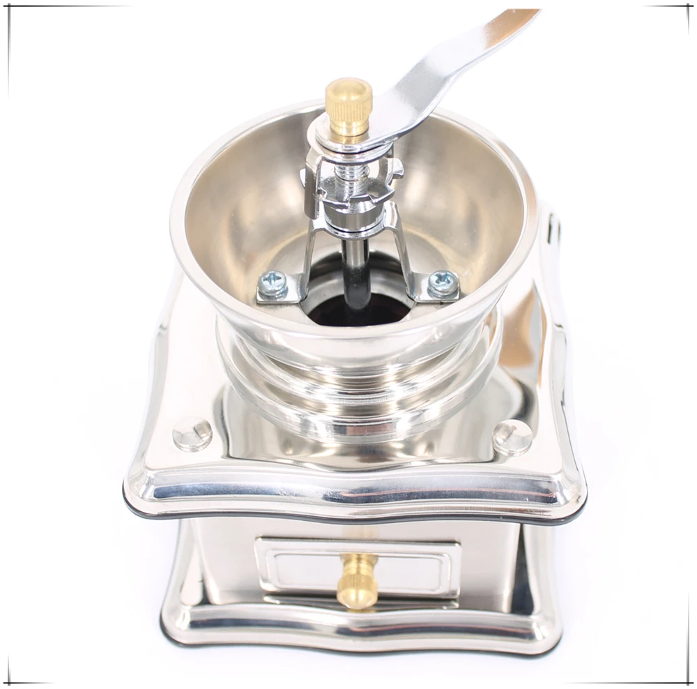 Manual burr coffee grinder large capacity in classic style