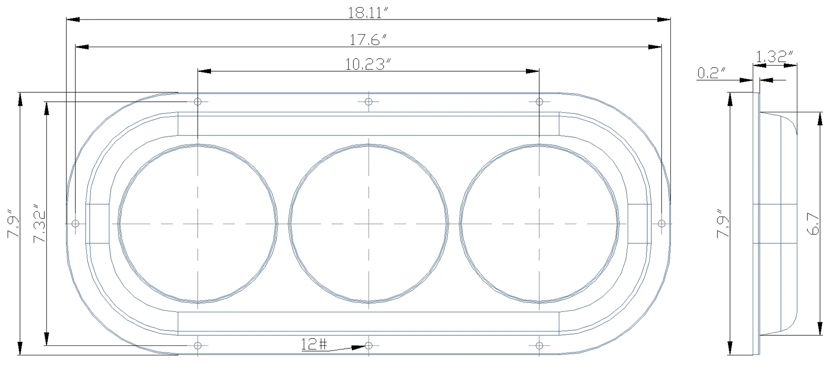 18 inch trailer led lighting 12 volts car tail lights for tractors with best price