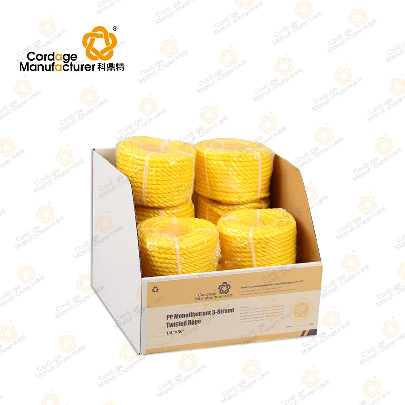 3 strand twisted pp danline rope, polypropylene danline rope