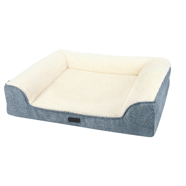 Luxury Orthopedic Pet Sofa Beds Self-Warming Foam and Memory Foam Large Size Breathable Solid Pattern for Jumbo Dogs