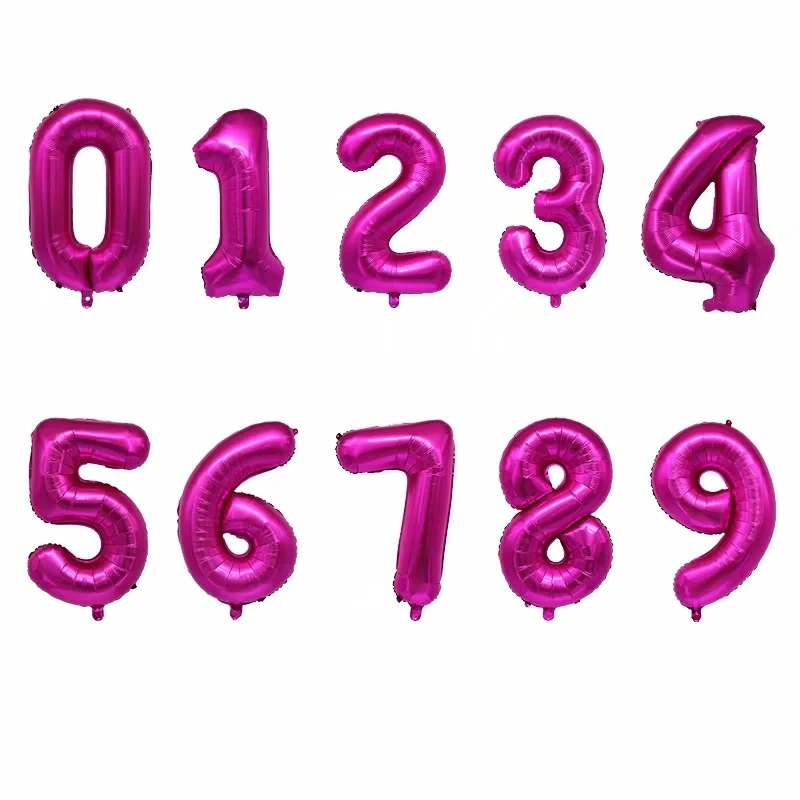 Foil 0-9 Shape 32 Inch Number Balloons for Baby Shower Happy Birthday Party Decoration Colors Number Balloons